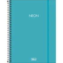 Caderno Espiral Neon Azul 10 Mat. C/ 160 Fls. - Tilibra