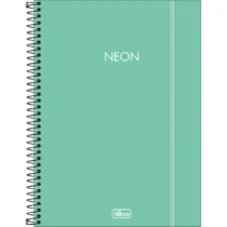 Caderno Espiral Neon Turquesa 10 Mat. C/ 160 Fls. - Tilibra