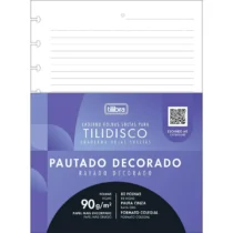 Folhas P/ Caderno Tilidisco Branco Decorado C/ 50 Fls. - Tilibra