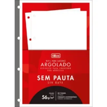 Folhas P/ Caderno Argolado ( Fichário ) Branco S/ Pauta C/ 80 Fls. - Tilibra