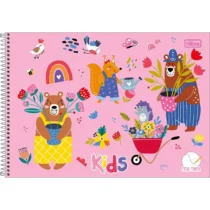 Caderno Espiral Meia Pauta Kids Feminino Rosa 40 Fls. - Tilibra