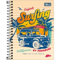 Caderno Espiral Peq. D+ Surfing 200 Fls. - Tilibra