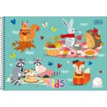 Caderno Espiral Meia Pauta Kids Feminino Azul 40 Fls. - Tilibra