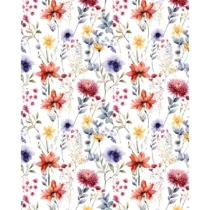 Papel De Presente Criativo Branco C/ Flores   - Tilibra