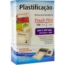 Plástico P/ Plastificação A4 220 mm X 307 mm 125 Micras C/ 100 UN. - Mares