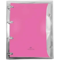 Fichário Vision Rosa 223 mm X 275 mm X 40 mm C/ 10 Div. E 192 Fls.  - Dac