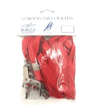 Cordão P/ Crachá Vermelho C/ 10 UN. - Mares