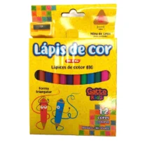 Lápis De Cor Big Triangular C/ 12 Cores C/ Apontador UN. - Gatte