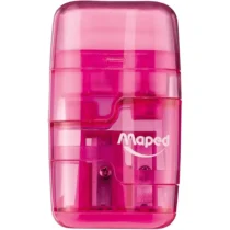 Apontador C/ Borracha Connect Translucido Rosa C/ Depósito C/ 2 Furos UN. - Maped