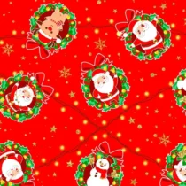 TNT Estampado Natal Vermelho 1 m X 1.40 m  - Mewi