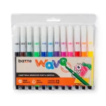 Caneta Hidrocor Wave Ponta Grossa C/ 12 Cores UN. - Bazze