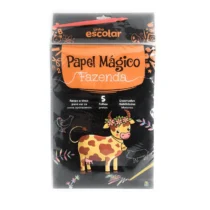 Papel Mágico Fazenda C/ 5 Fls. C/ Raspador  - Brasileitura