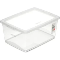Caixa Organizadora Cristal 15 L 41,2 cm X 29,7 cm X 18 cm UN. - Ordene