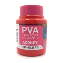 Tinta Fosca P/ Artesanato PVA Vermelho Fogo 100 ml  - Acrilex
