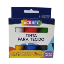 Tinta P/ Tecido C/ 6 Cores  - Acrilex