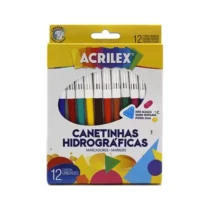 Canetinhas Hidrograficas Ponta 2mm 12 Cores - Acrilex