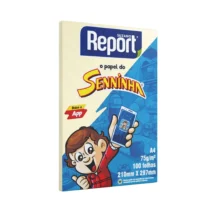 Papel A4 Seninha 100 Fls Amarelo - Report Suzano