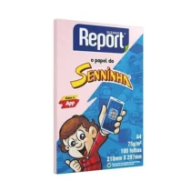 Papel A4 Seninha 100 Fls Rosa - Report Suzano