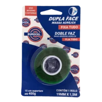 Fita Dupla Face Massa Acrílica 12 mm X 1,5 M UN. - Eurocel