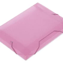 Pasta Plástica Rosa Claro C/ Elástico 30 mm X 245 mm X 340 mm - Polibras