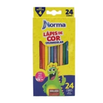 Lápis De Cor Triangular C/ 24 Cores C/ Apontador - Norma