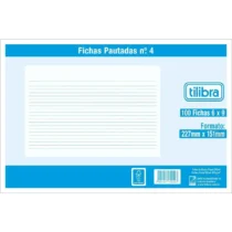 FICHA PAUTADA N° 4 227 MM X 151 MM 6 X 9 C/ 100 FLS. - TILIBRA