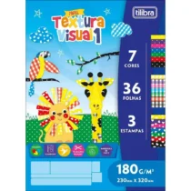 Papel Textura Visual 1 180 g/m² 230 mm X 320 mm C/ 3 Estampas, 7 Cores E 36 Fls.  - Tilibra