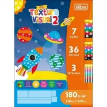 Papel Textura Visual 2 180 g/m² 230 mm X 320 mm C/ 3 Estampas, 7 Cores E 36 Fls.  - Tilibra