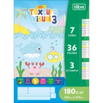 Papel Textura Visual 3 180 g/m² 230 mm X 320 mm C/ 3 Estampas, 7 Cores E 36 Fls.  - Tilibra