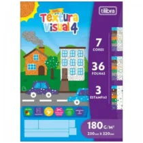 Papel Textura Visual 4 180 g/m² 230 mm X 320 mm C/ 3 Estampas, 7 Cores E 36 Fls.  - Tilibra