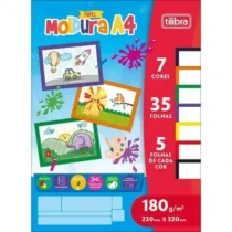 Papel Moldura A4 230 mm X 320 mm 120 g/m² C/ 5 Cores C/ 35 Fls. - Tilibra