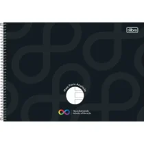 Caderno Brochura Neuro Meia Pauta Ampliada Preta C/ 40 Fls. - Tilibra