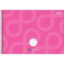 Caderno Brochura Neuro Meia Pauta Ampliada Rosa C/ 40 Fls. - Tilibra
