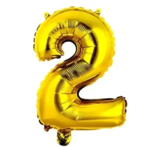 Balão N° 2 Metalizado Dourado 16'' 40 cm  - Tema Festas