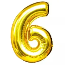 Balão N° 6 Metalizado Dourado 16'' 40 cm  - Tema Festas