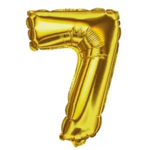 Balão N° 7 Metalizado Dourado 16'' 40 cm  - Tema Festas