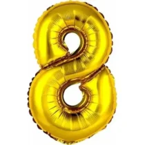 Balão N° 8 Metalizado Dourado 16'' 40 cm  - Tema Festas