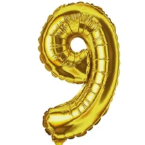 Balão N° 9 Metalizado Dourado 16'' 40 cm  - Tema Festas