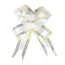 Laço Pronto Branco E Dourado 28 mm  - Make+