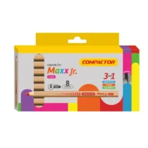 Lápis De Cor Maxx Jr. Teen C/ 8 Cores C/ Apontador UN. - Compactor