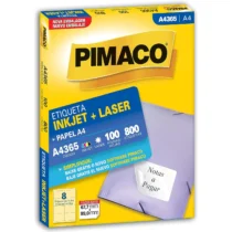 Etiqueta P/ Inkjet E Laser 67,7 mm X 99 mm C/ 8 Etiquetas C/ 100 Fls. - Pimaco