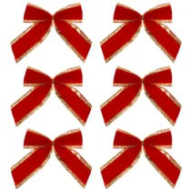 Laço De Natal Vermelho E Dourado C/ 6  - Magizi Tuut