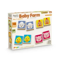 Jogo Da Memória Em Blocos Mdf Baby Farm 18 Pçs.  - Jungee (2+)