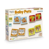 Jogo Da Memória Em Blocos Mdf Baby Pets 18 Pçs.  - Jungee (2+)