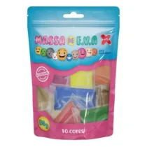 MASSA DE EVA 50 G C/ 10 CORES - MAKE+ (CORES SORTIDAS)