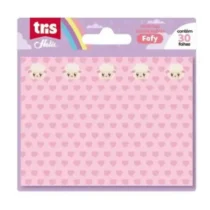Bloco Adesivo Holic Fofy Rosa 100 mm X 75 mm C/ 30 UN. - Tris