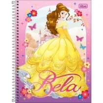 Cadeno Espiral Princesas Disney Bela 10 Mat. C/ 160 Fls.  - Tilibra