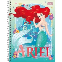 Cadeno Espiral Princesas Disney Ariel 10 Mat. C/ 160 Fls.  - Tilibra