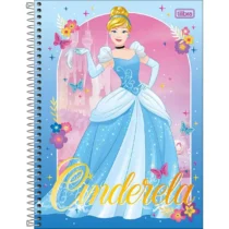 Cadeno Espiral Princesas Disney Cinderela 10 Mat. C/ 160 Fls.  - Tilibra