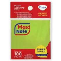 Bloco Adesivo 76 mm X 76 mm Neon Verde  C/ 100 FLS. - Maxi
